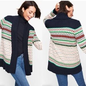 Talbots Fair Isle Cardigan Sweater